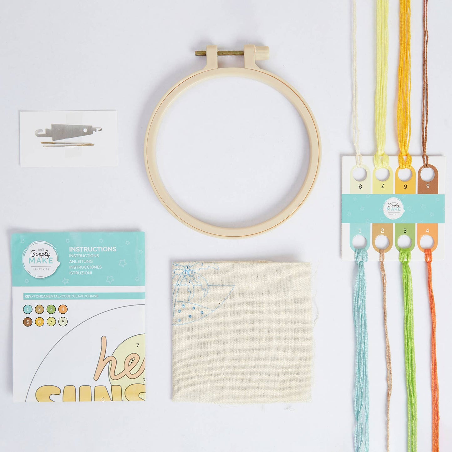 Simply Make Embroidery By Numbers Hello Sunshine Craft Kit