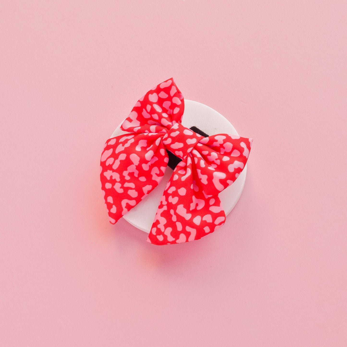 Cocopup Pink & Red Leopard Sailor Bow Tie
