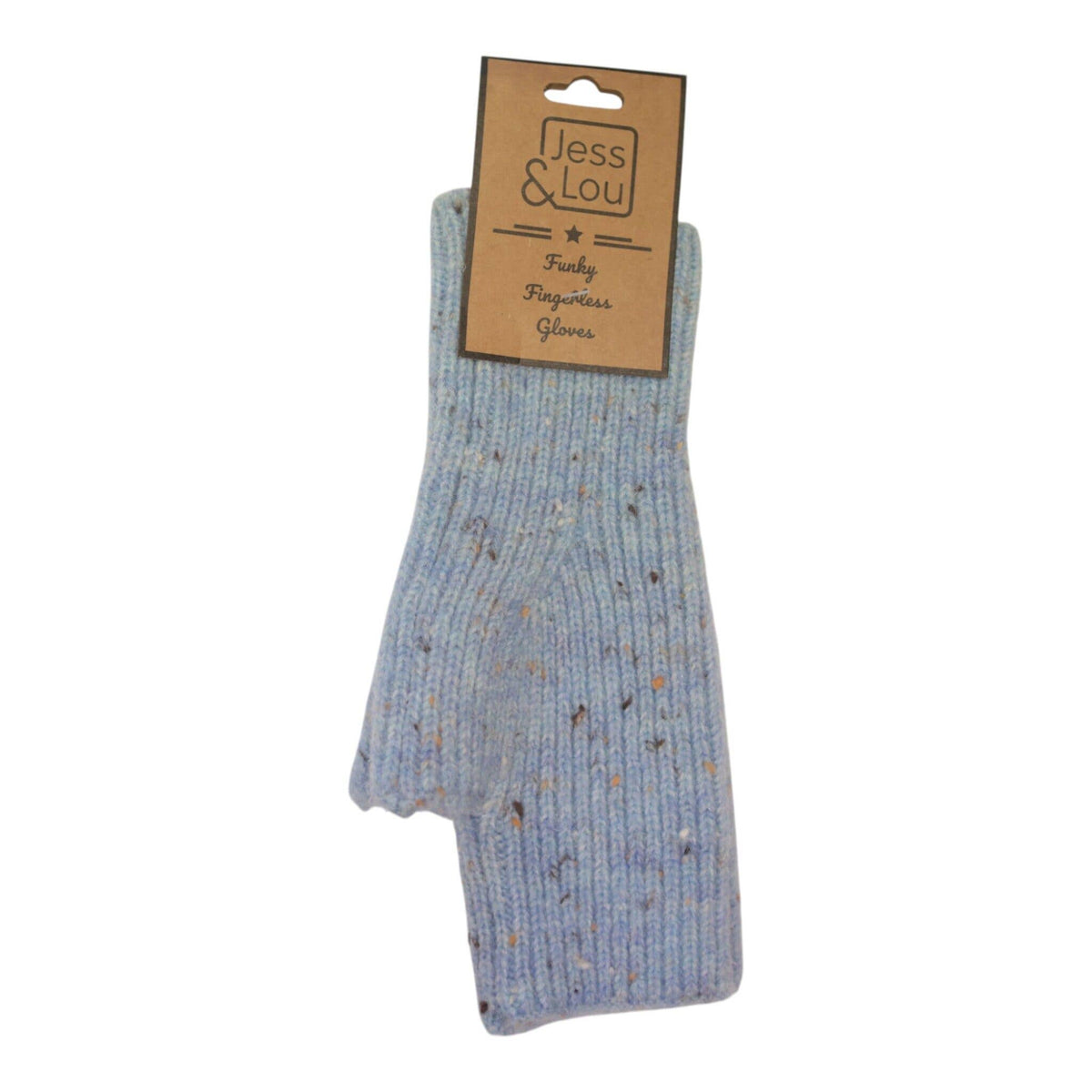 Sky Blue Speckle Cosy Fingerless Gloves GL354