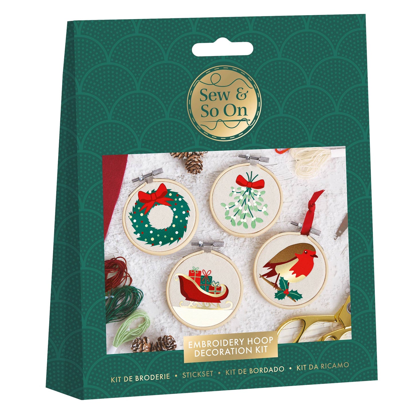 Sew & So On Embroidery Hoop Decorations - Merry and Bright