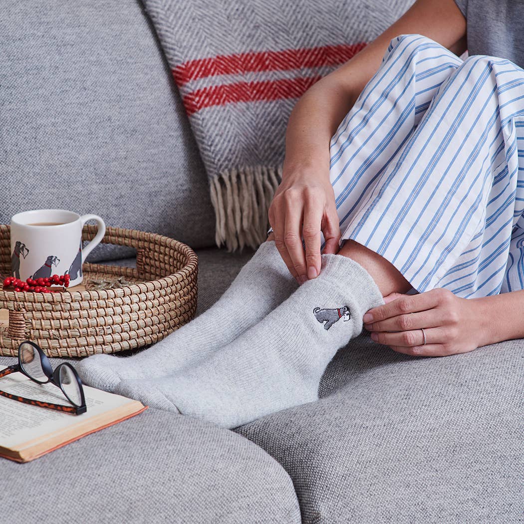 Dog Walking Socks - Grey Schnauzer