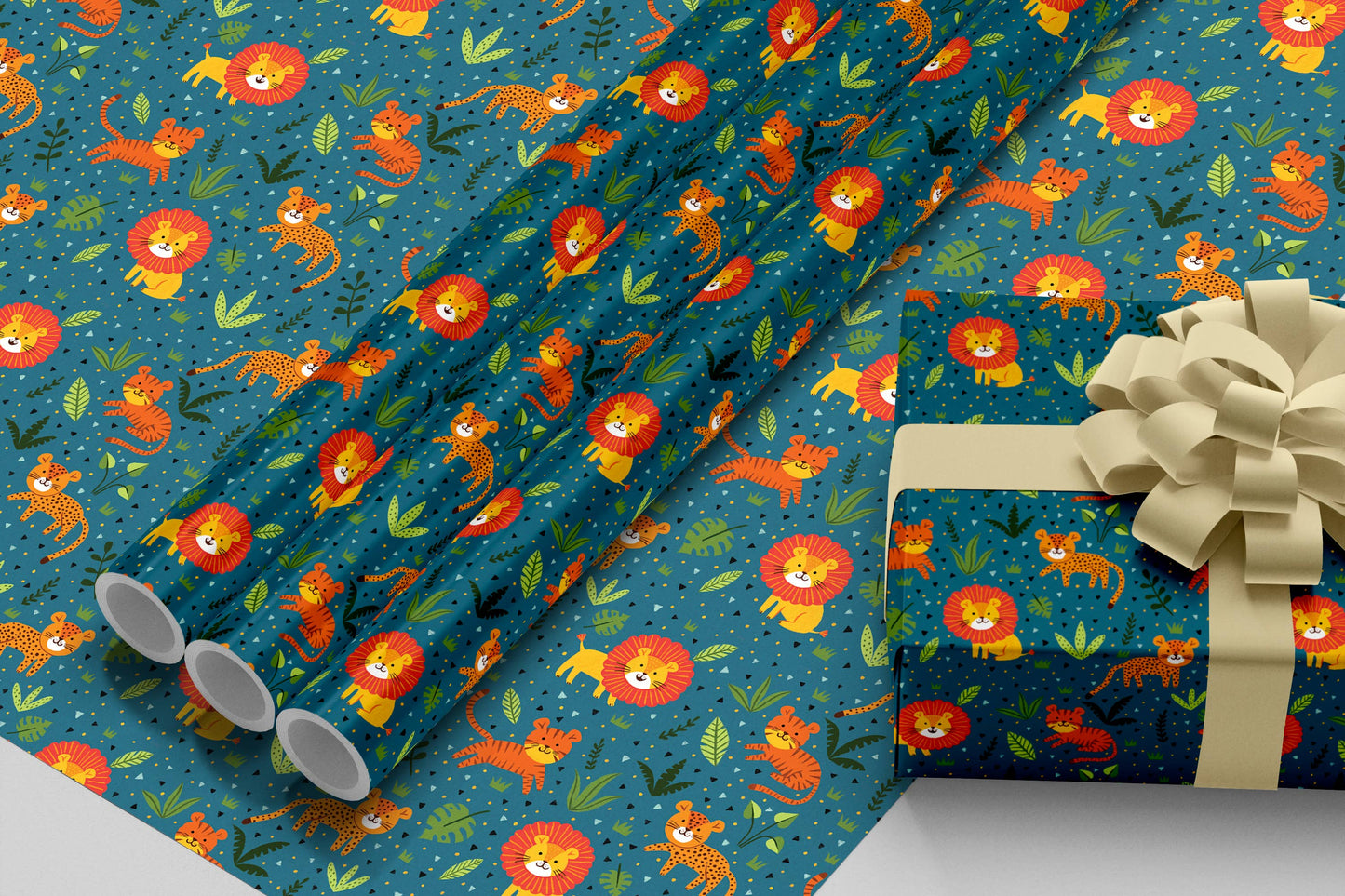 Boys and Girls Lions, Jungle Gift Wrap, For Kids