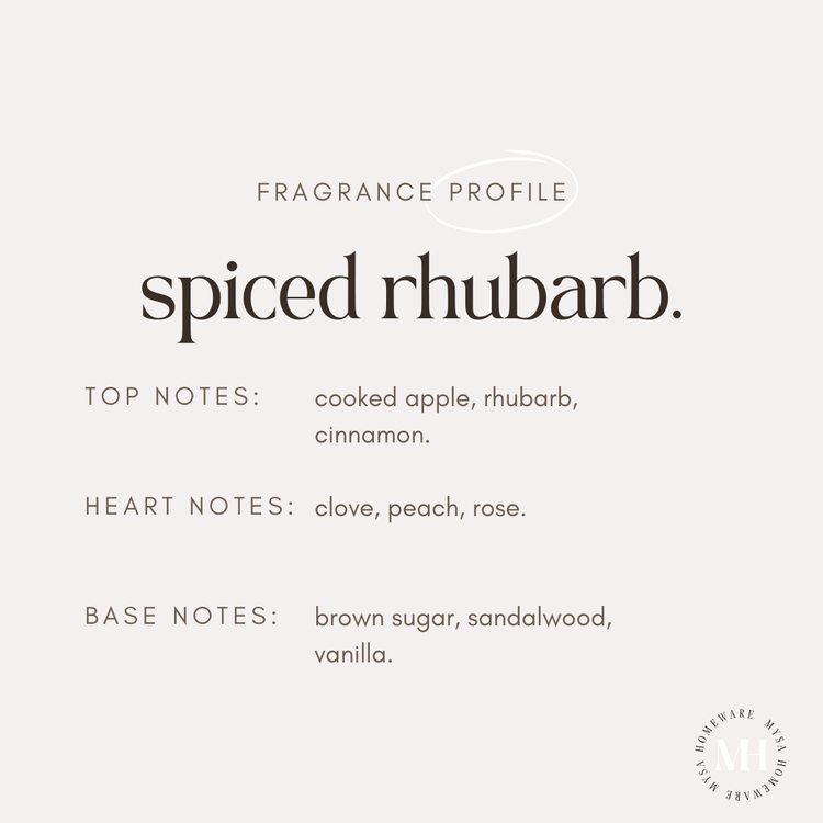 Mysa Large Candle Spiced Rhubarb 30cl