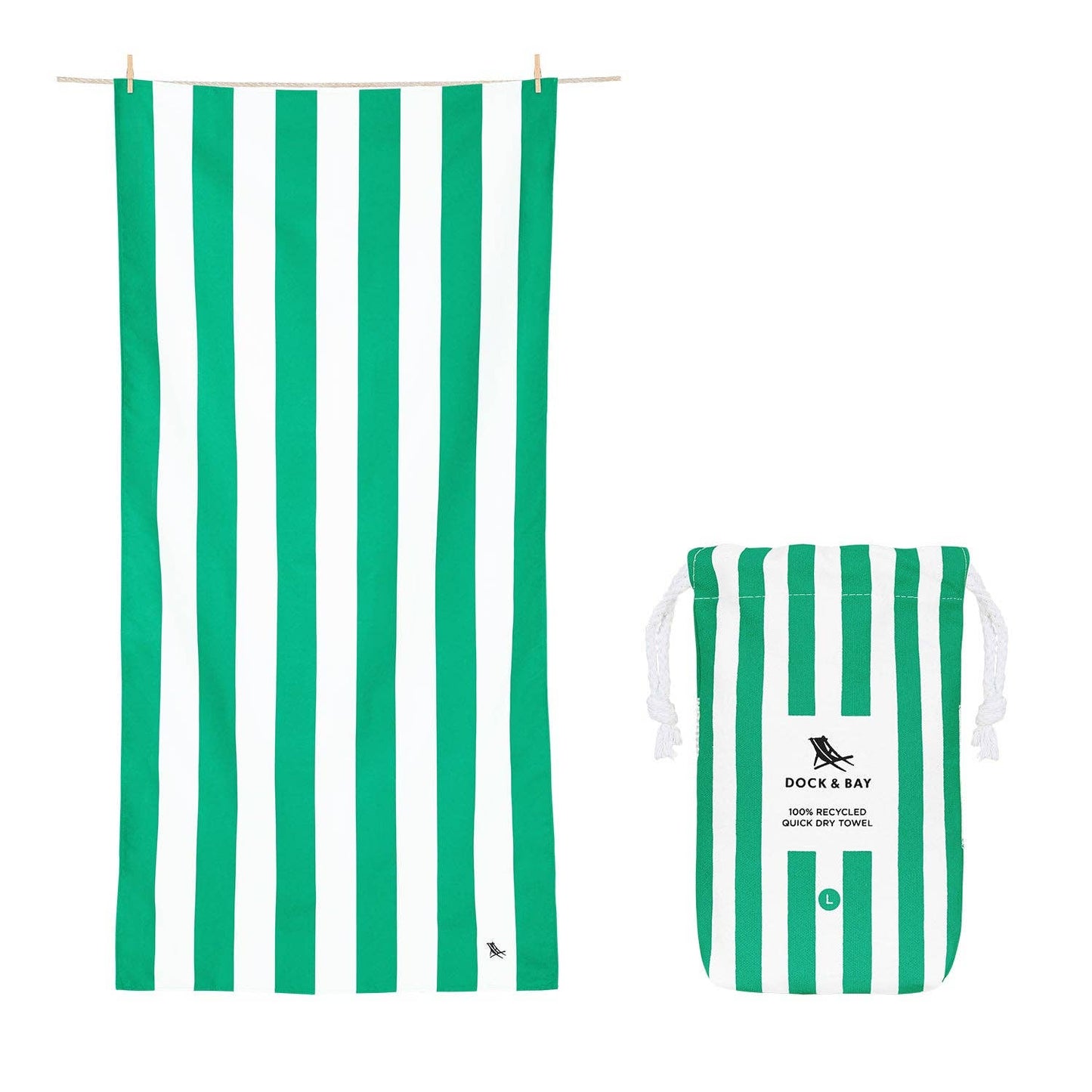 Dock & Bay Quick Dry Towels - Cabana - Cancun Green: Extra Large