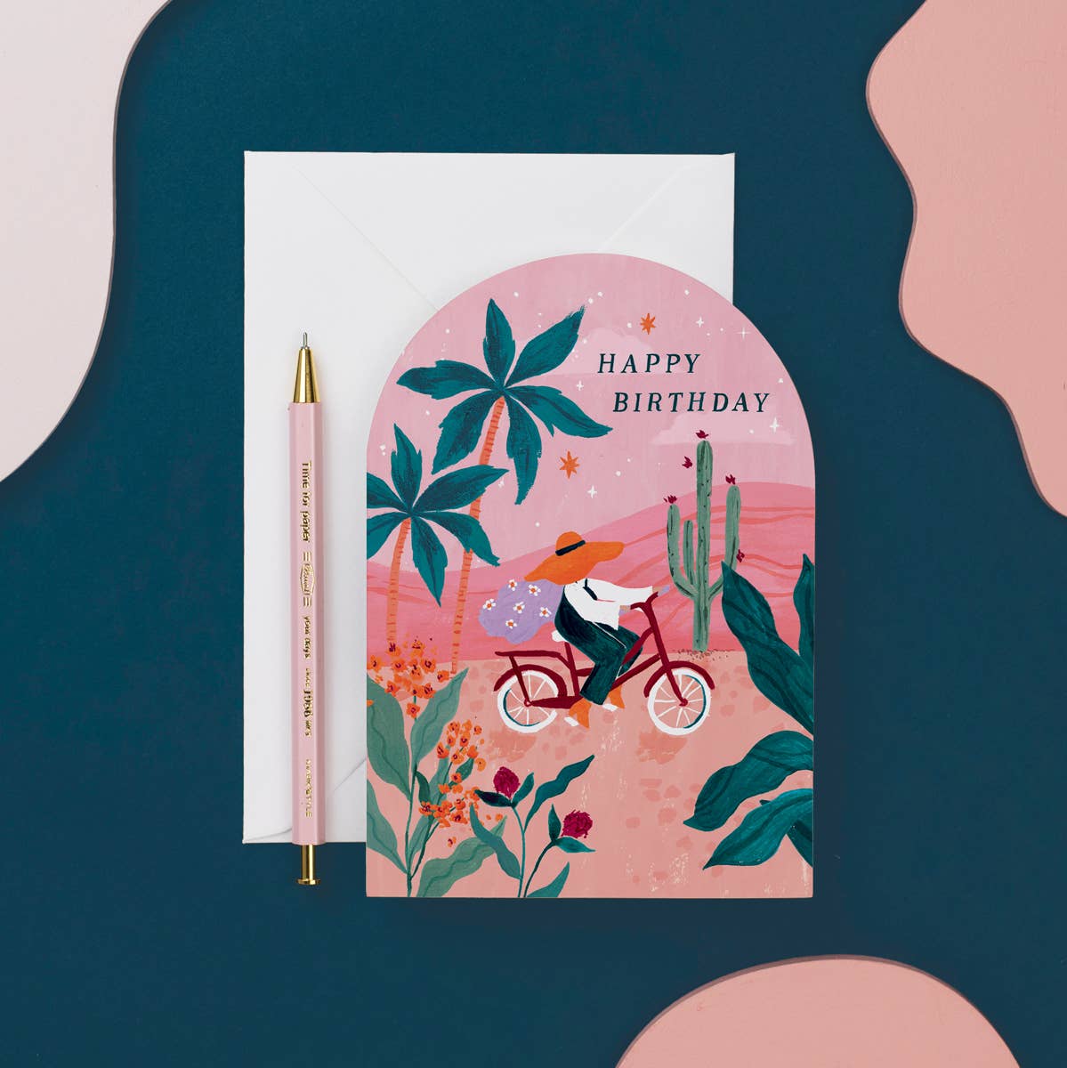 Sunset Bike Birthday Card | Female Birthday Card | Bohemian
