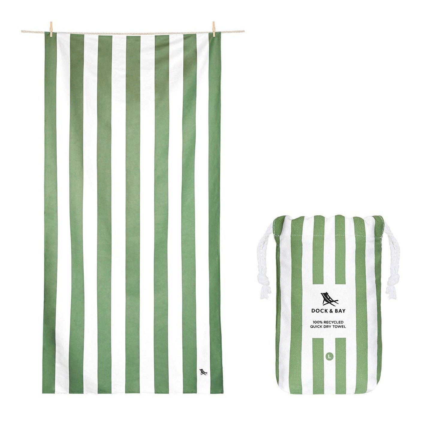 Dock & Bay Quick Dry Towels - Cabana - Cayman Olive: Extra Large