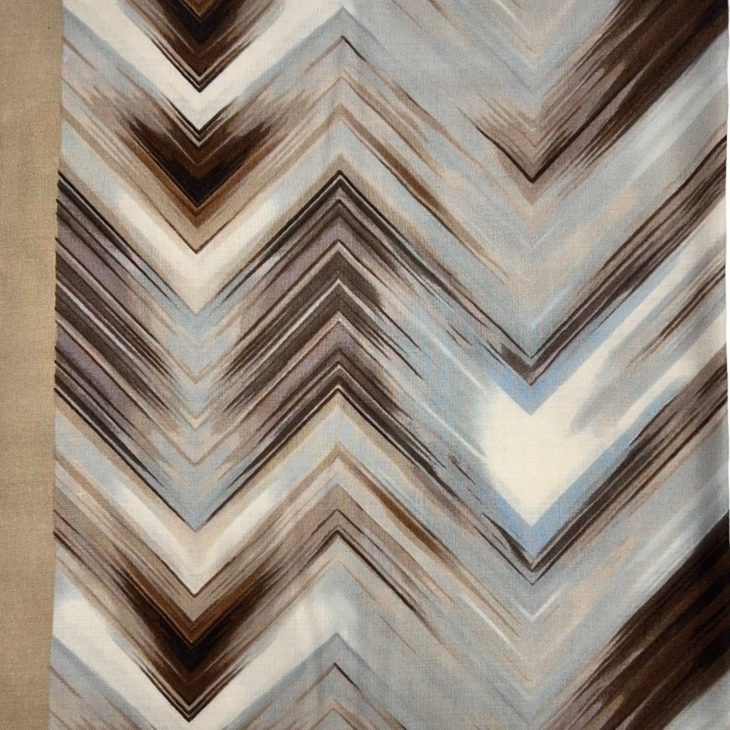 Herringbone print of medium weight scarf: Blue