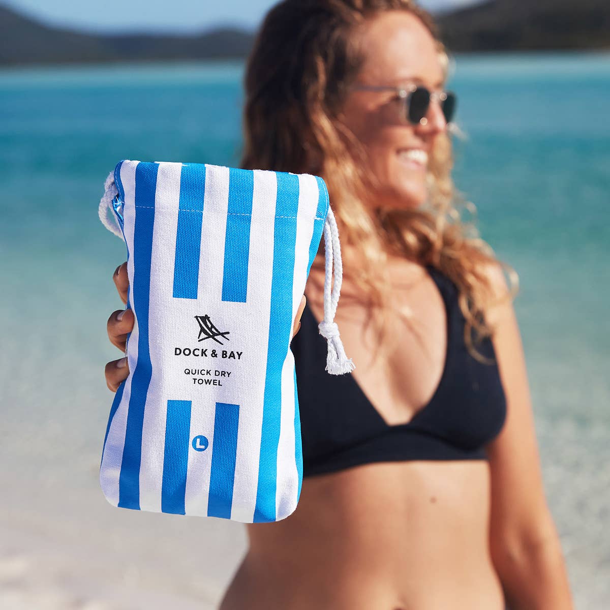Dock & Bay Quick Dry Towels - Cabana - Bondi Blue: Extra Large