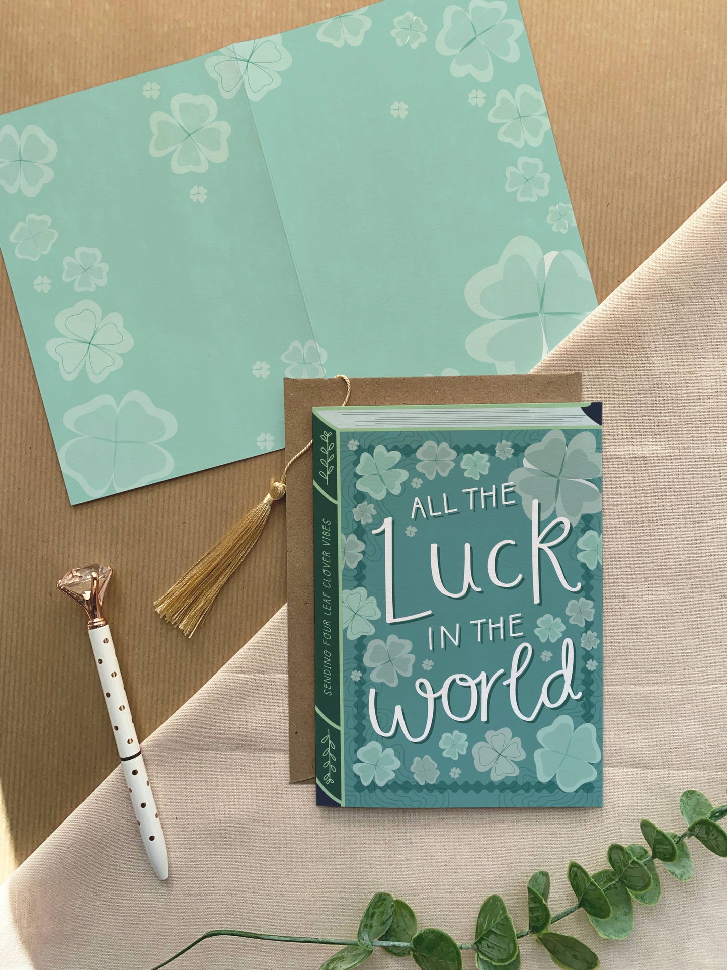 All the Luck – Luxury Book Good Luck Card: Naked and Nested