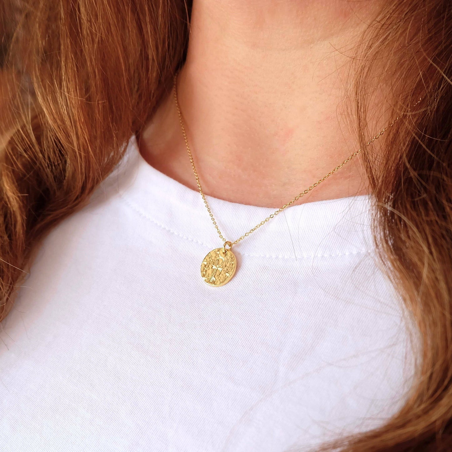Ankh Coin Necklace: 18 - 20 inches - Augusta Jewellery