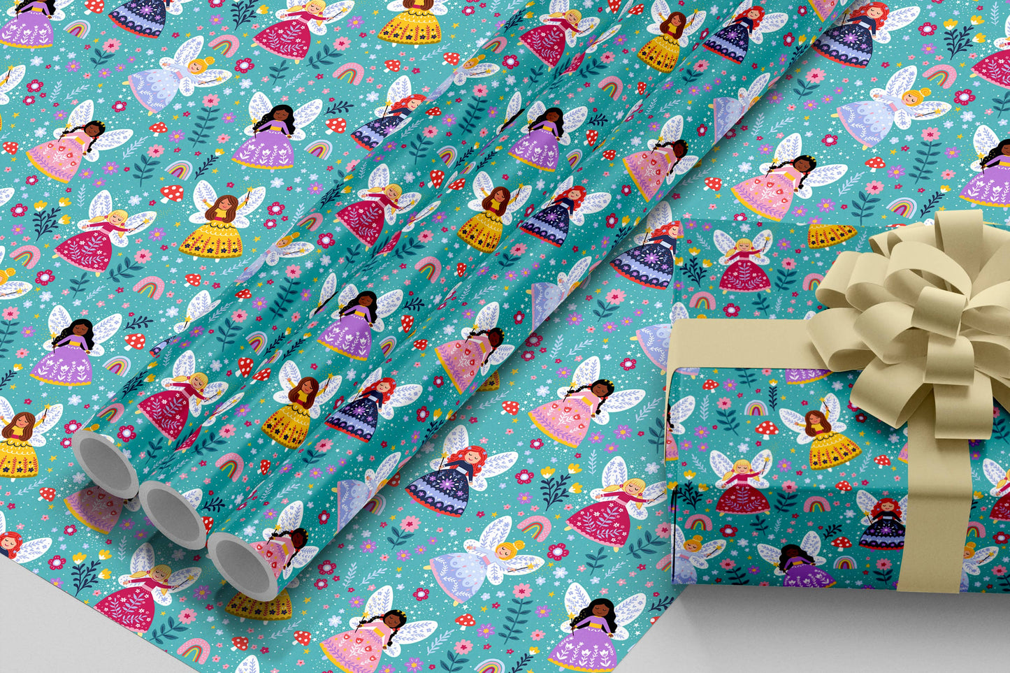 Girls Fairy Wrapping Paper, Gift Wrap, For Kids