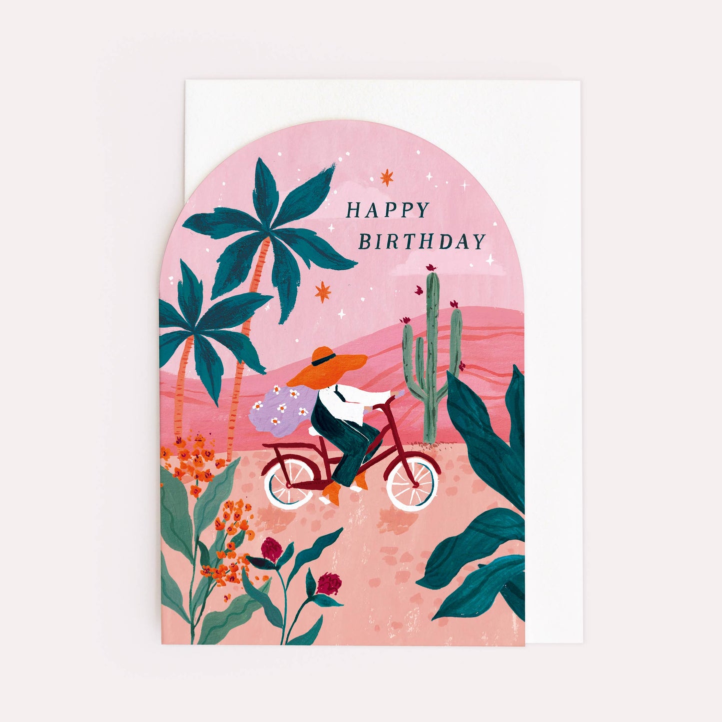 Sunset Bike Birthday Card | Female Birthday Card | Bohemian