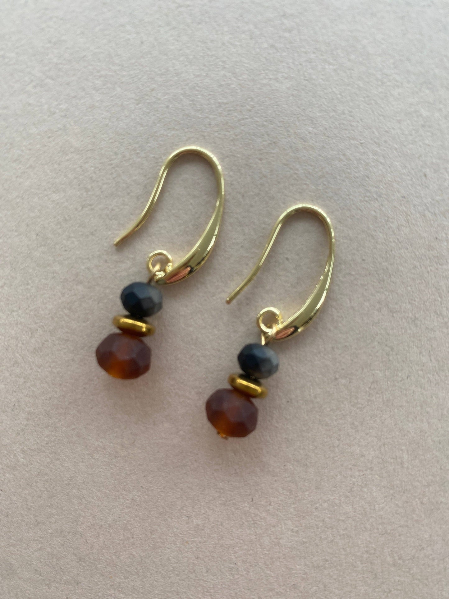 Gist Amber crystal drop earrings