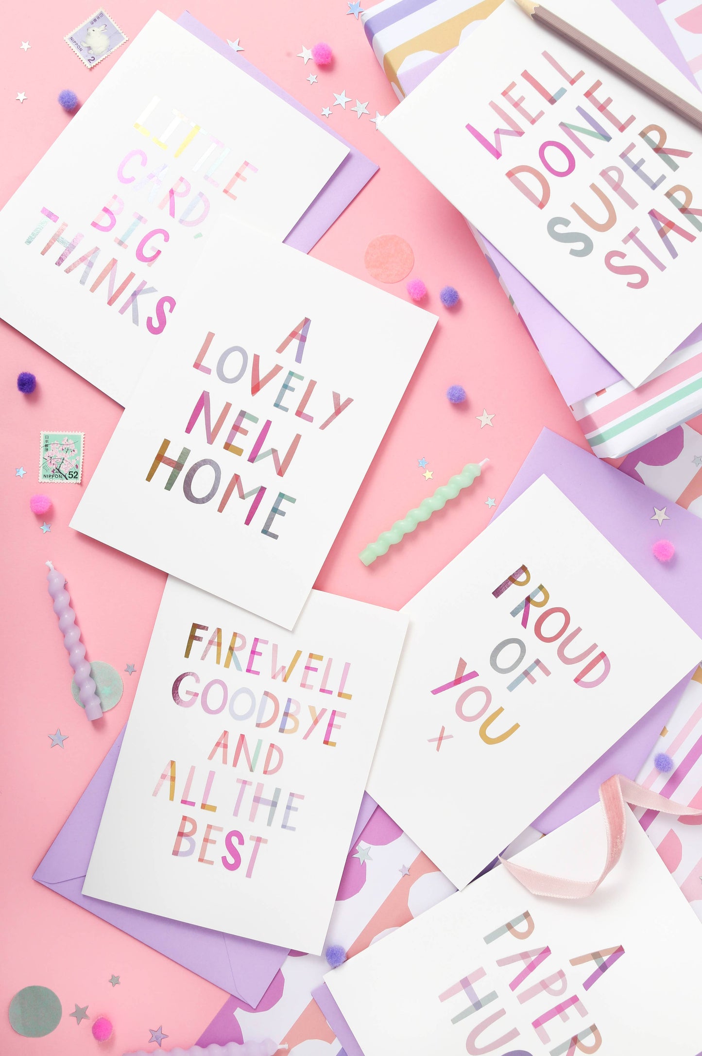 Lovely New Home – Luxury Foiled Rainbow Greeting Card: Naked and Nested