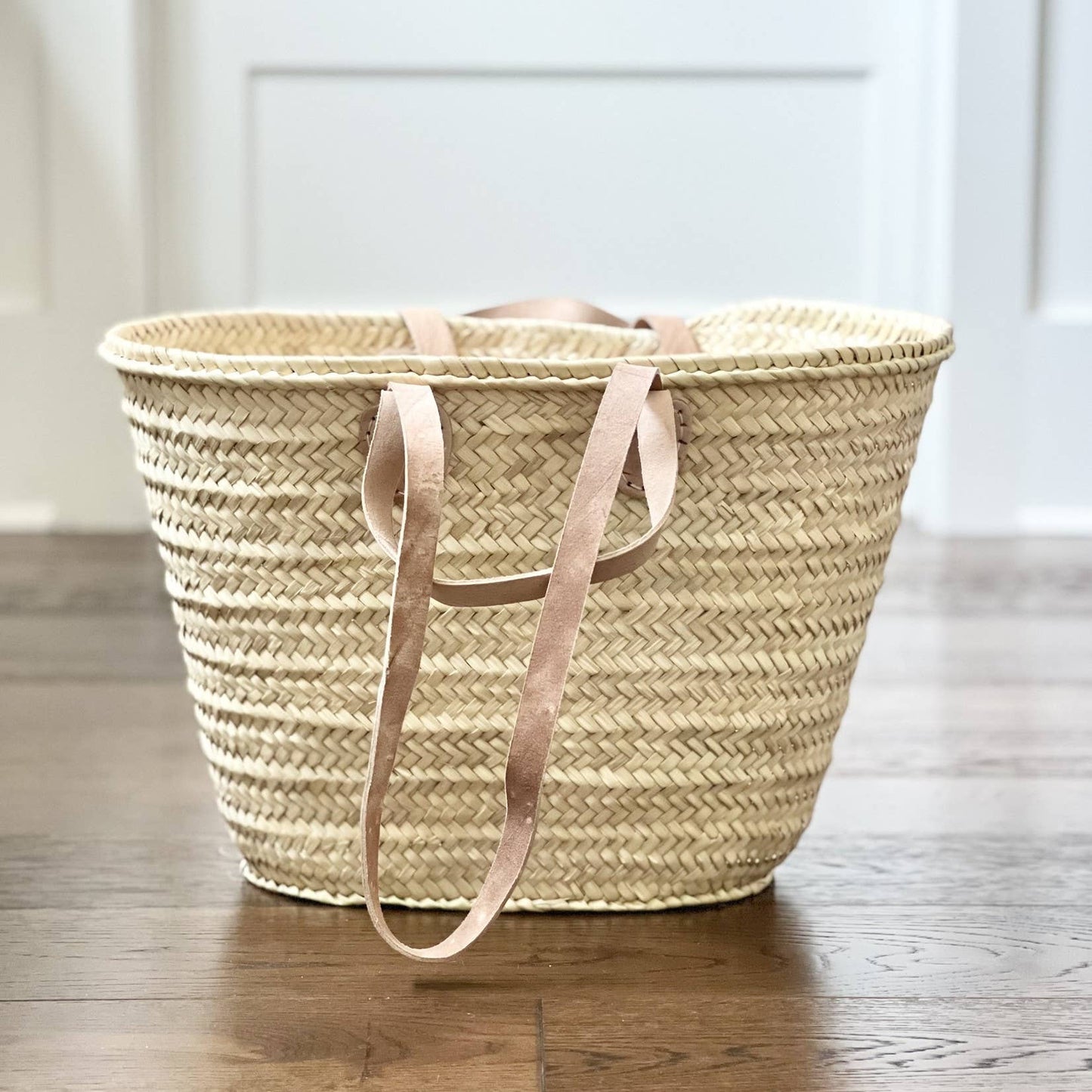 002 STRAW BAG With Double Leather Handles - bags for women: Natural