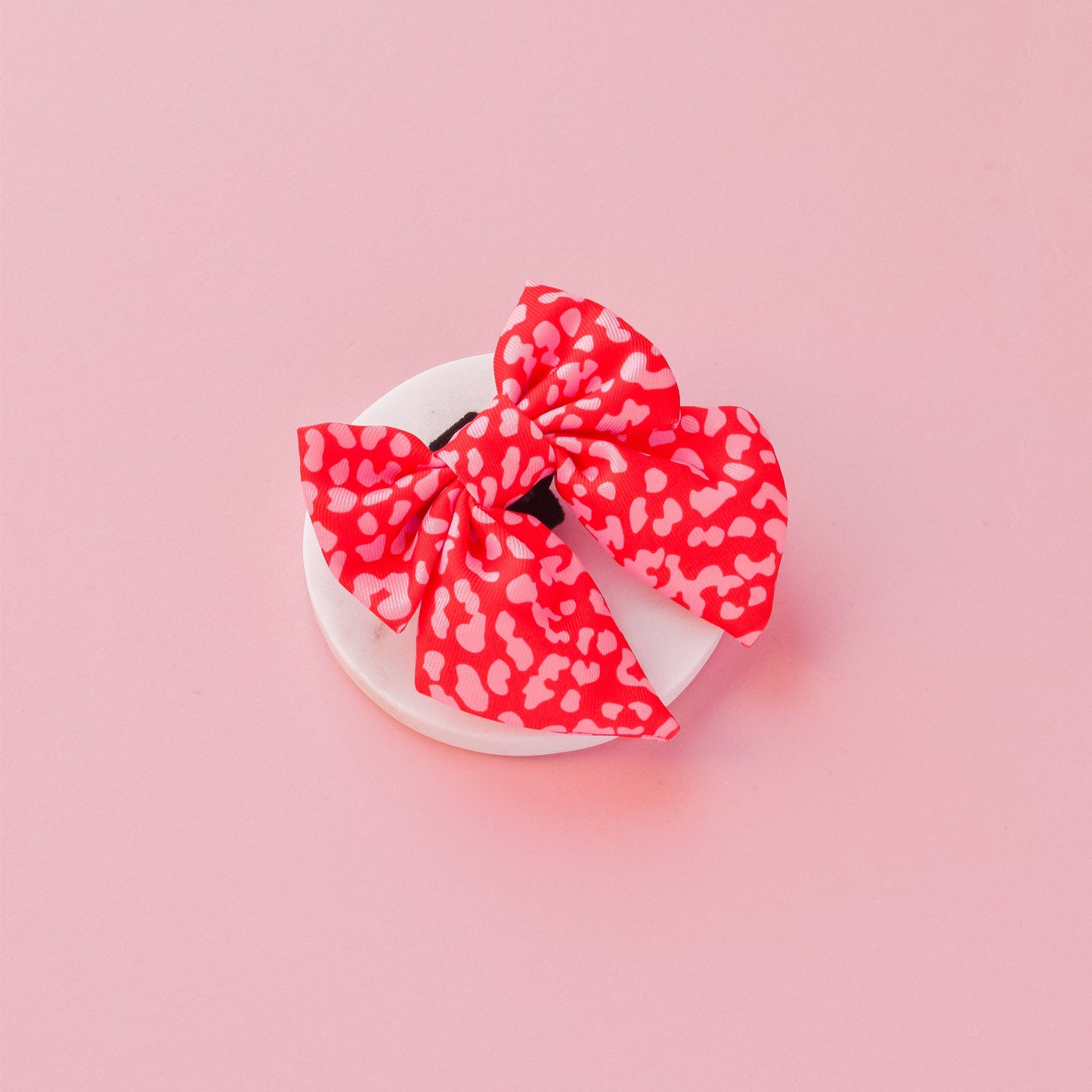 Cocopup Pink & Red Leopard Sailor Bow Tie