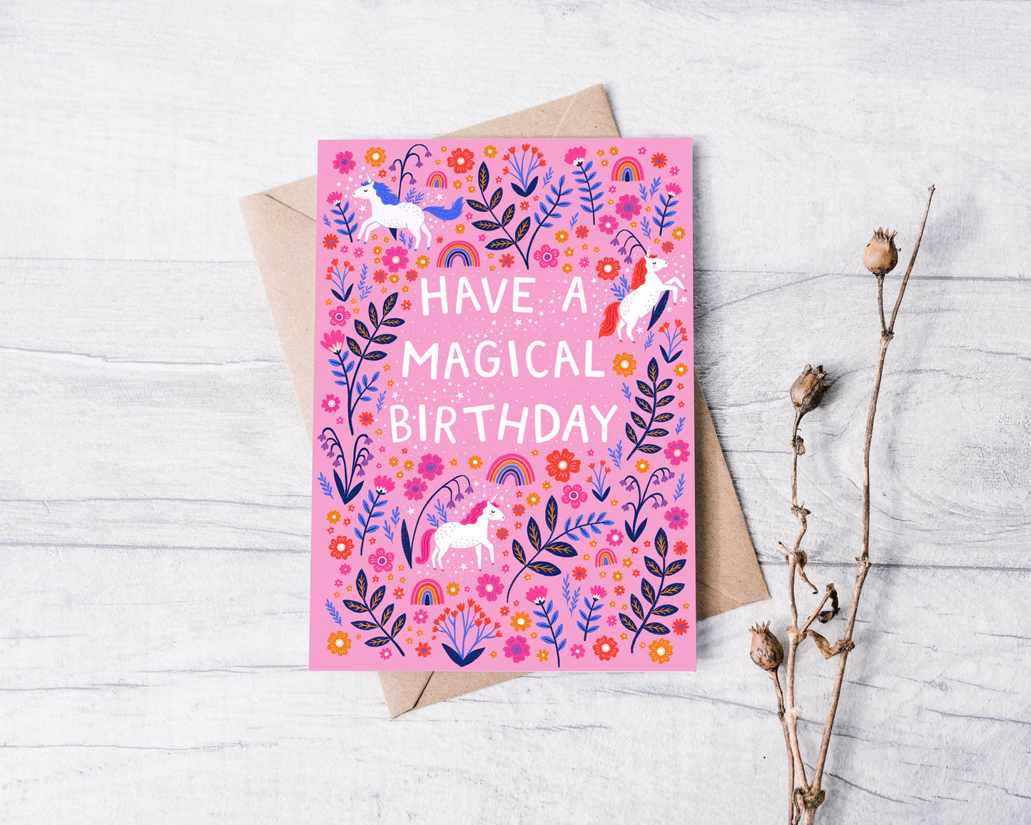 Unicorn Birthday Card, Card For Girls, Kids