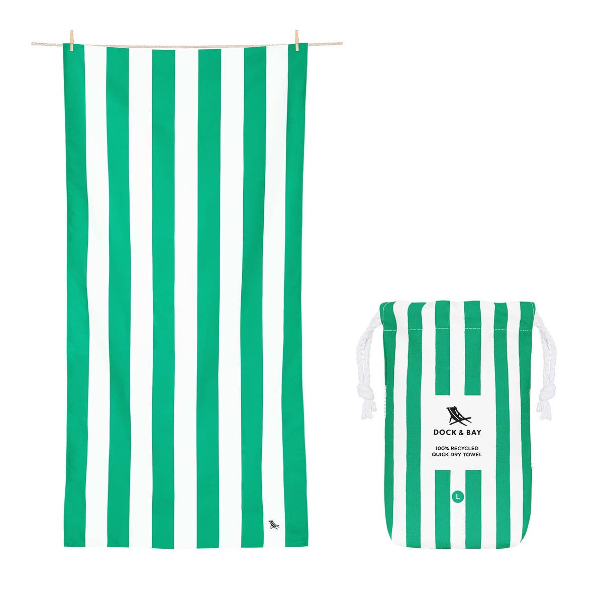 Dock & Bay Quick Dry Towels - Cabana - Cancun Green: Extra Large
