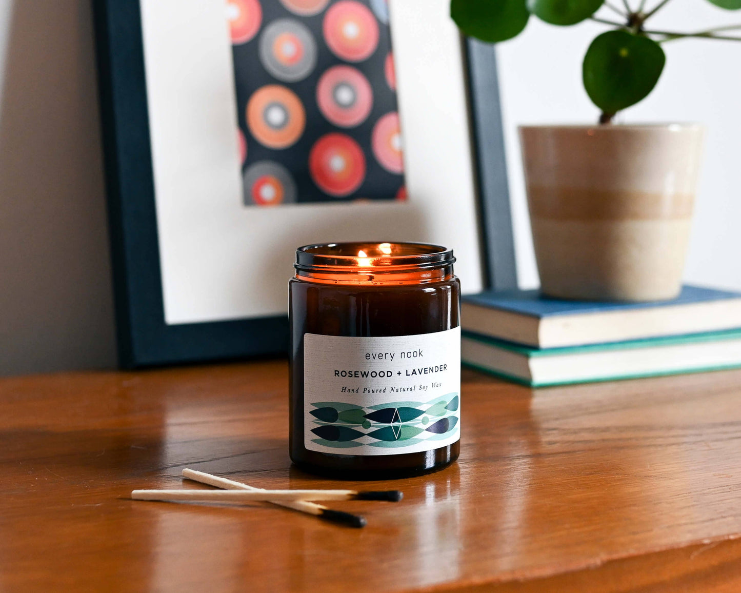 Rosewood + Lavender soy scented candle: Large
