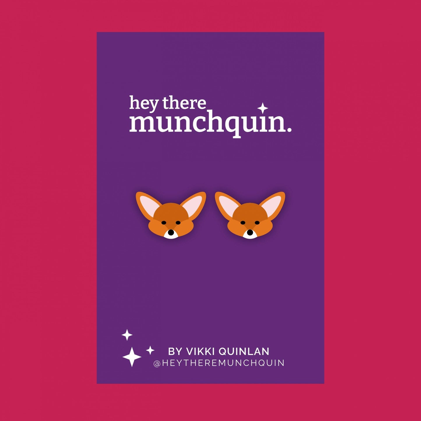 Cute fennec fox - Eco friendly wooden stud earrings