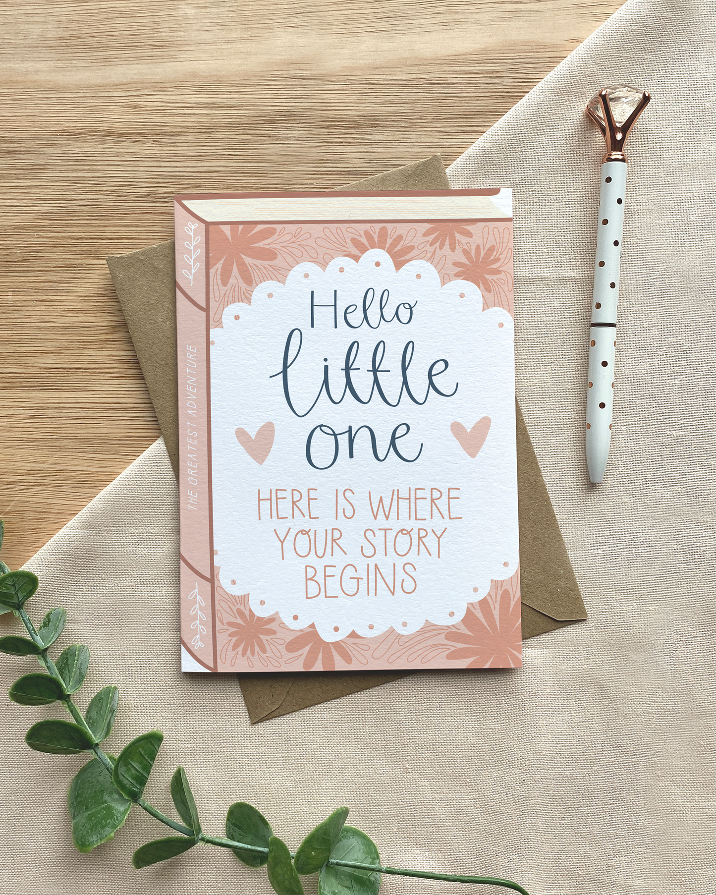 Hello Little One – Luxury Baby Book Greeting Card: Naked and Nested