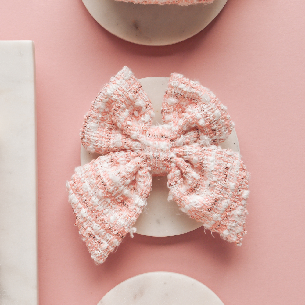 Cocopup Pink Textured Tweed Sailor Bow Tie