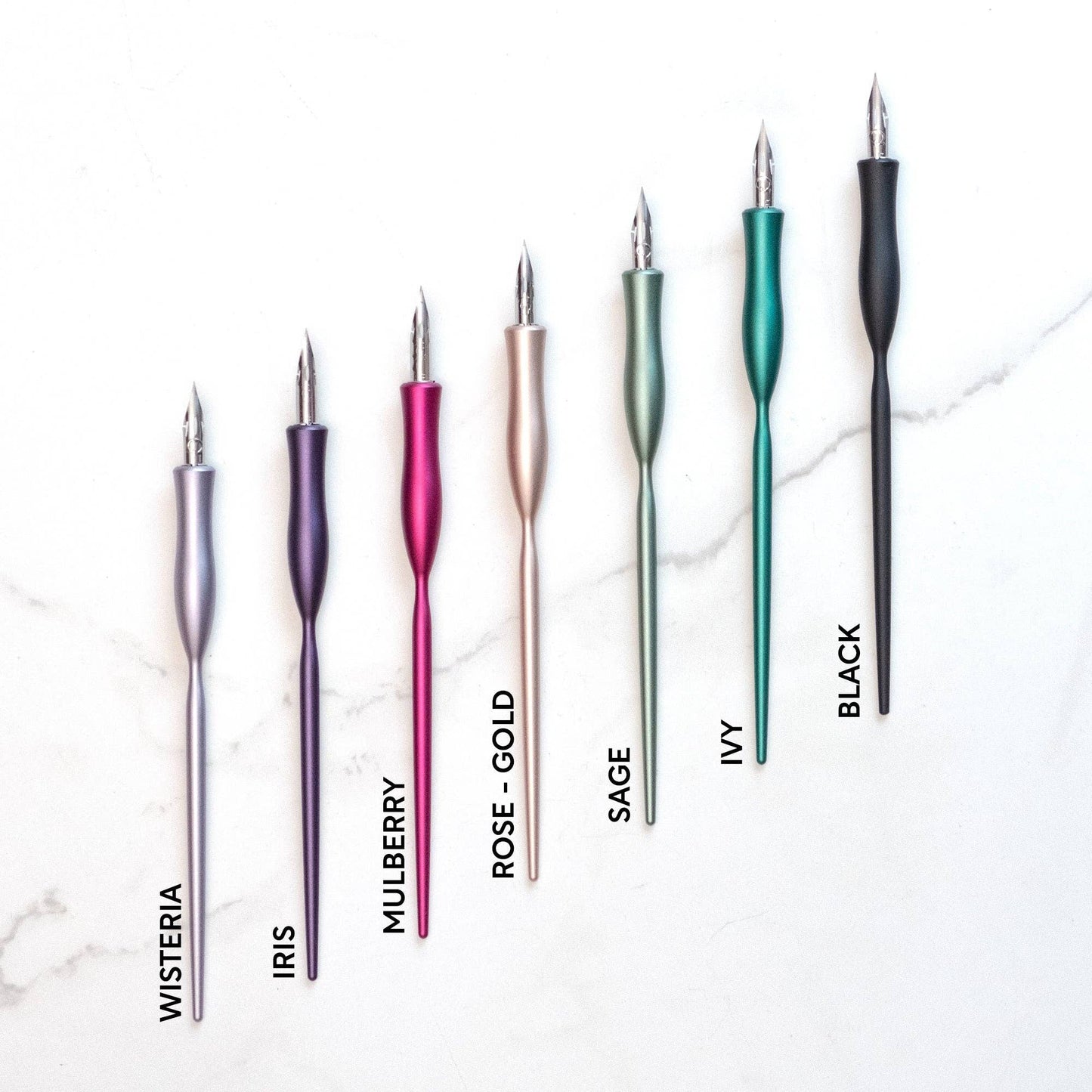 Flourish Calligraphy Pen: Rose Gold / Oblique (nib at an angle)