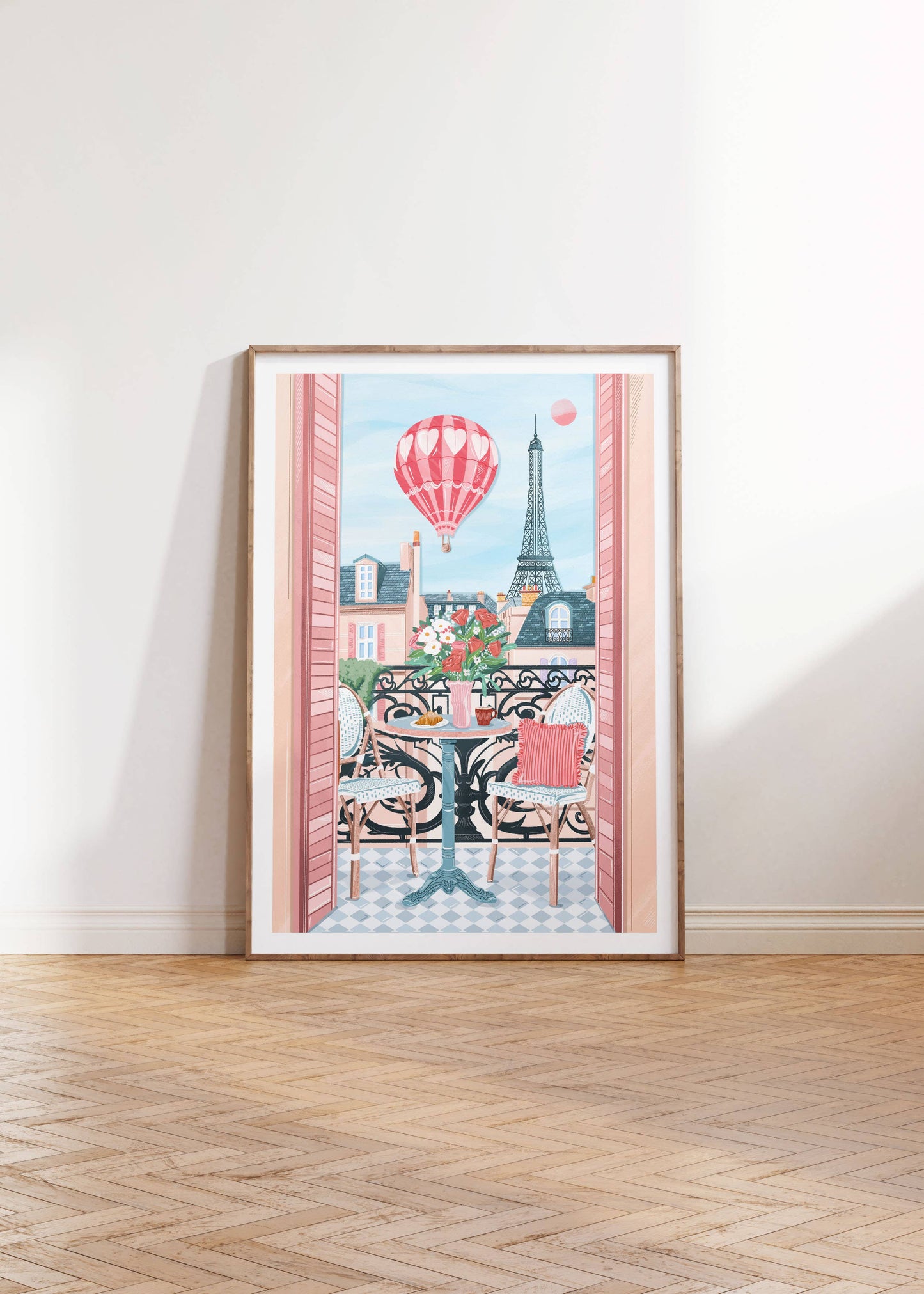 Paris Window Scene Print: A3