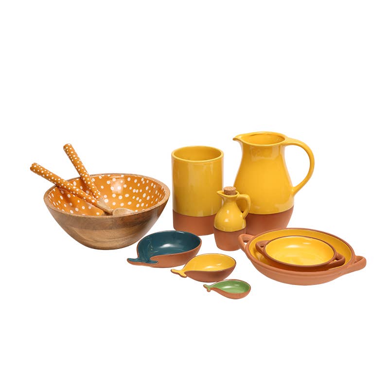 Sintra Glazed Terracotta Jug - Ochre: Yellow