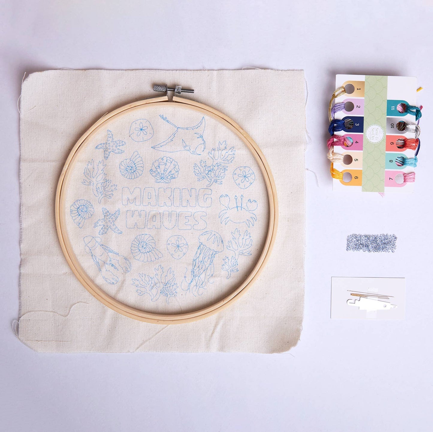 Sew & So On Embroidery Sewing Craft Stitch Kit Waves