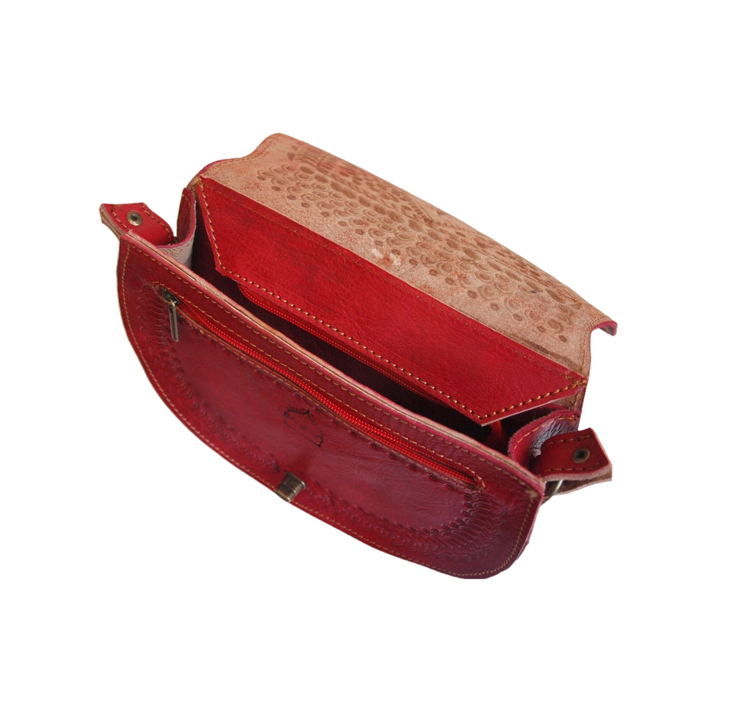 Berber Cross Body Embossed Red