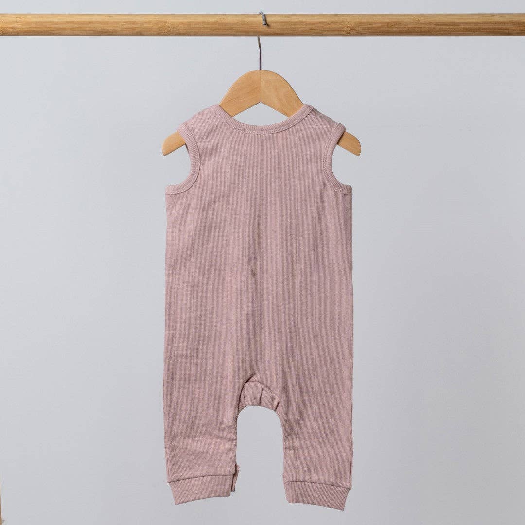 Sleeveless Romper: Oat / 12-18m
