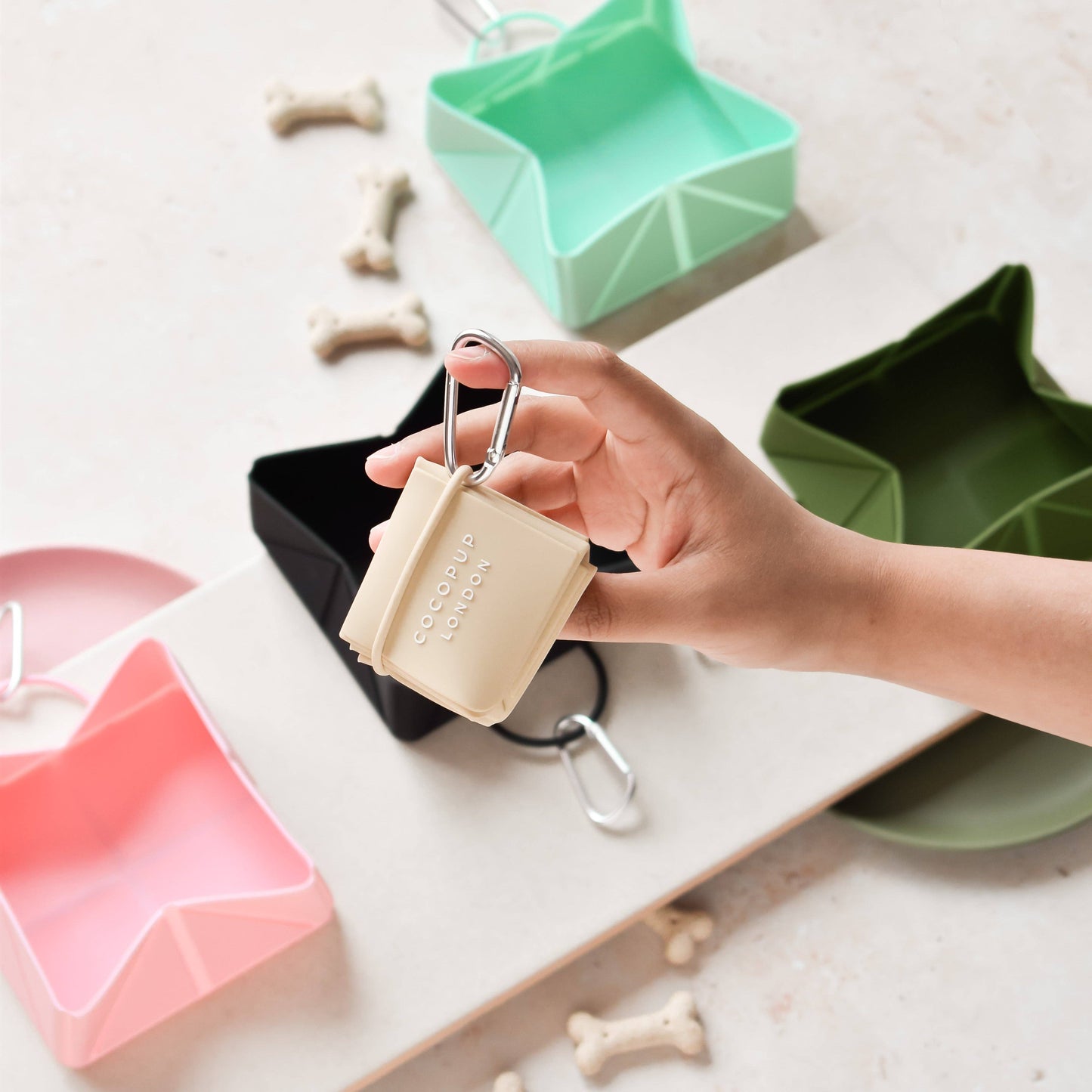 Cocopup Foldable Travel Bowl - Nude