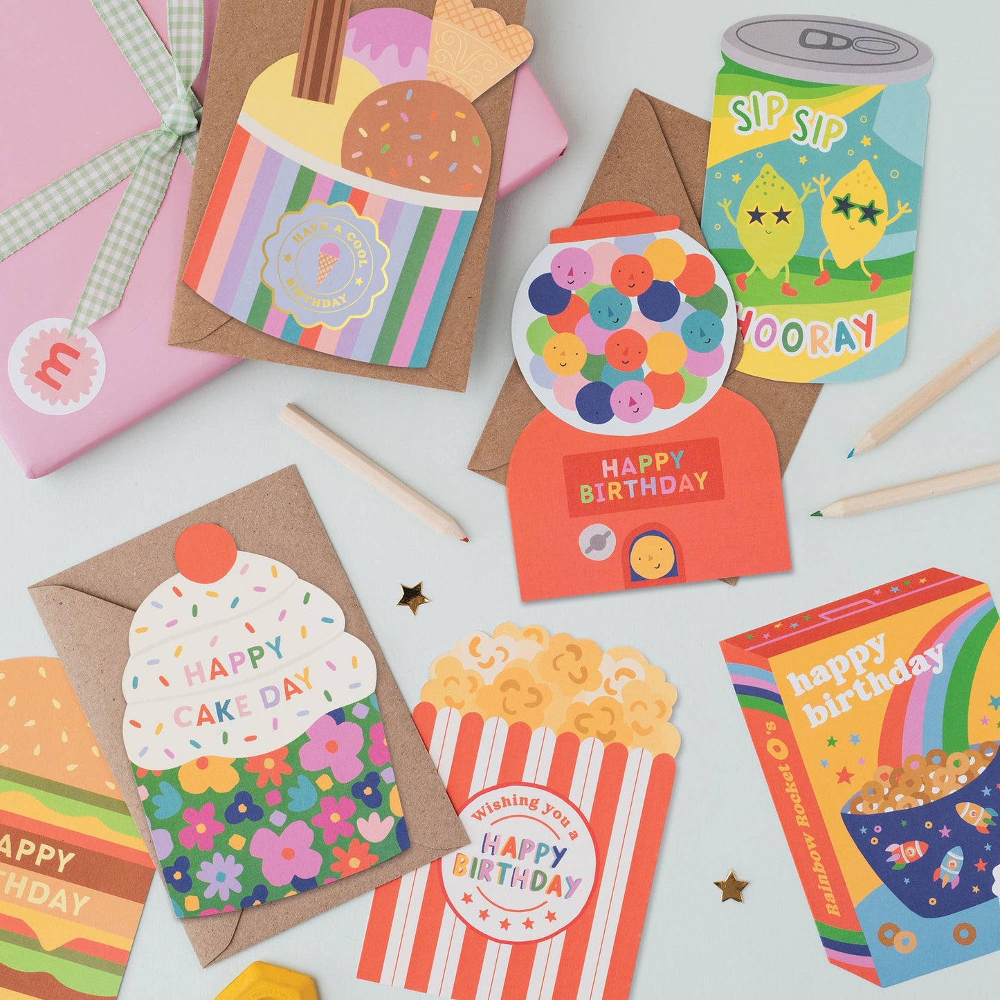 Popcorn Birthday Card | Food themed Birthday Card