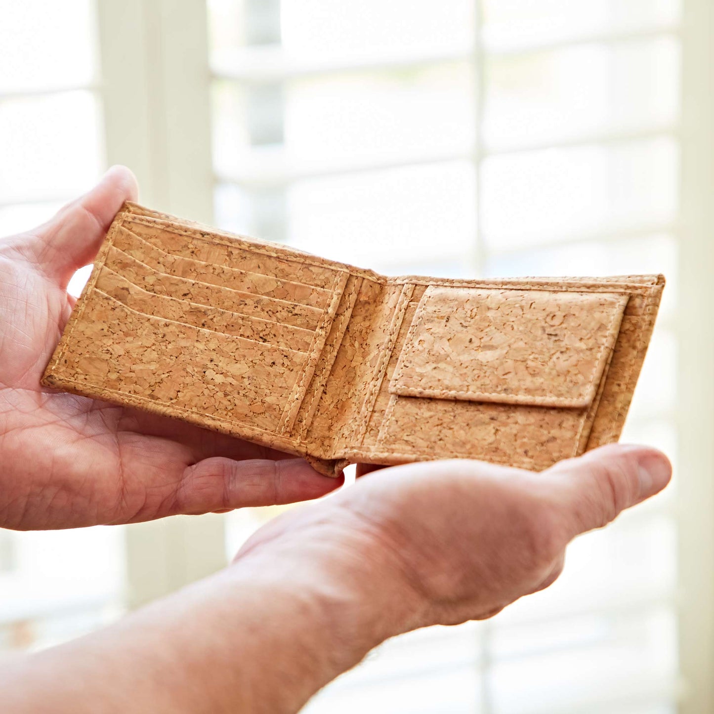 Natural Cork Billfold Wallet: Natural