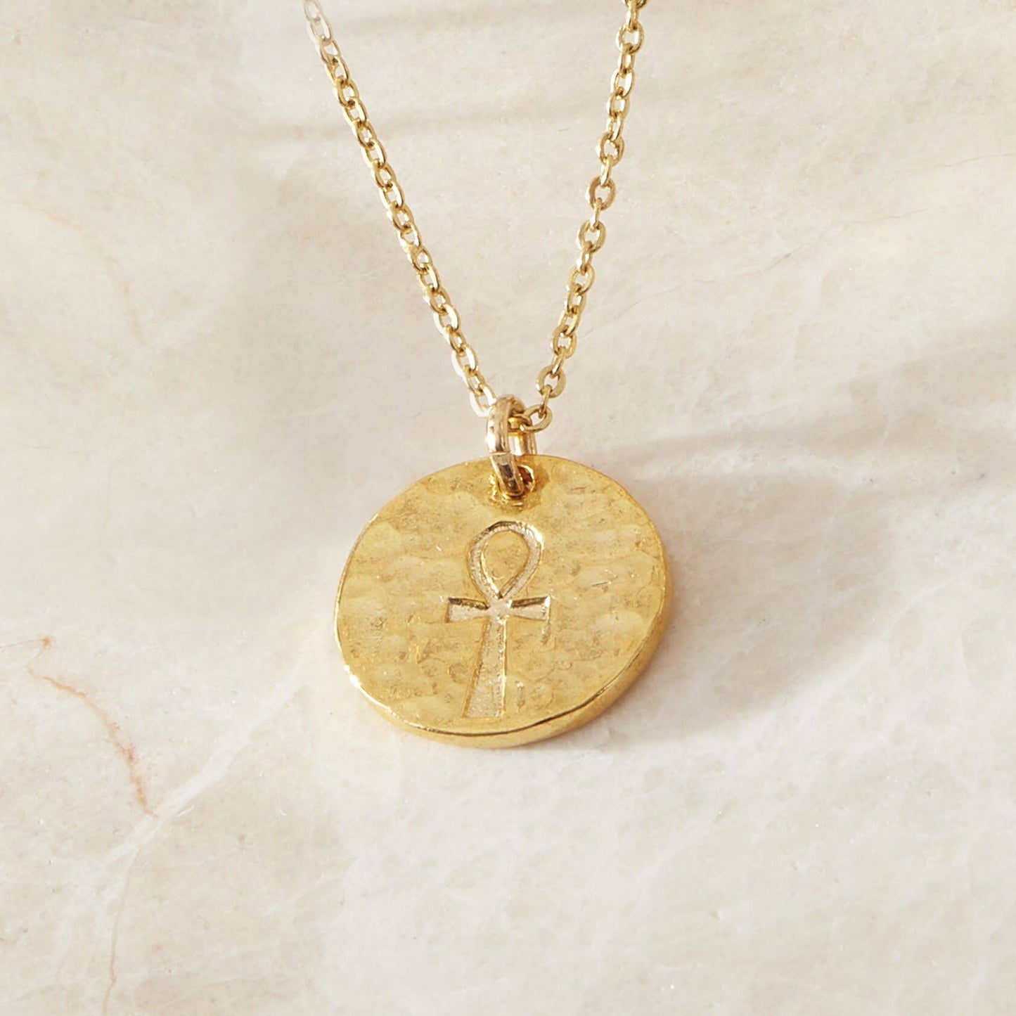 Ankh Coin Necklace: 18 - 20 inches - Augusta Jewellery