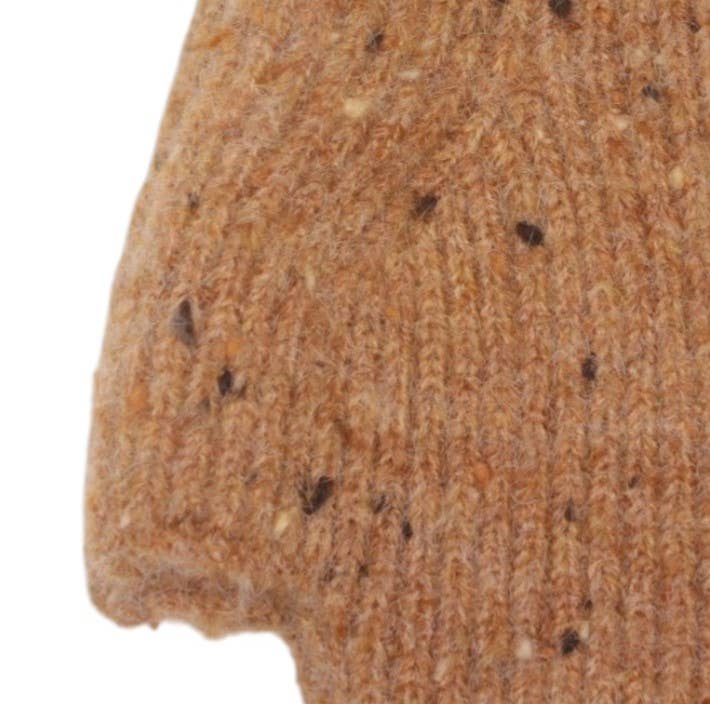 Camel Speckle Cosy Fingerless Gloves GL353