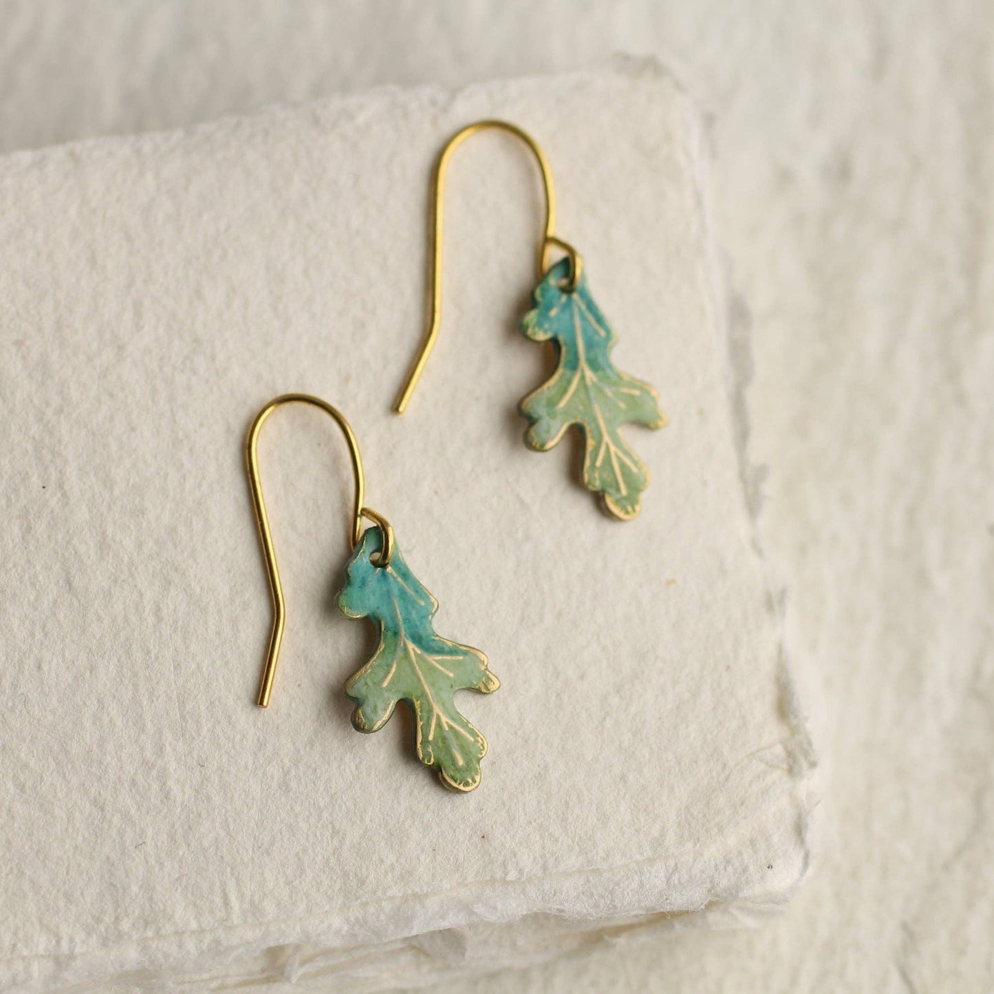 Tiny Oak Leaf Earring