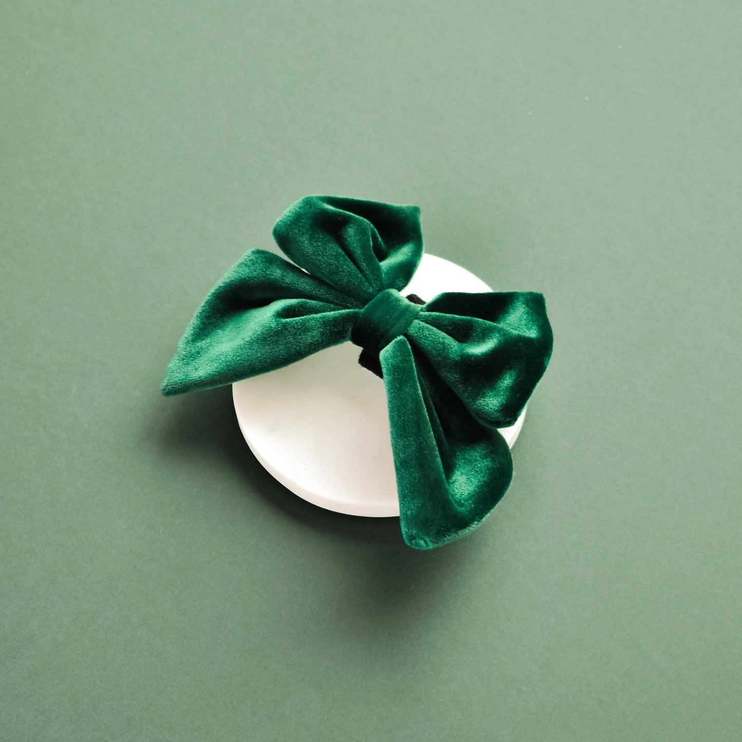Cocopup Luxe Velvet Sailor Bow Tie - Forest Green