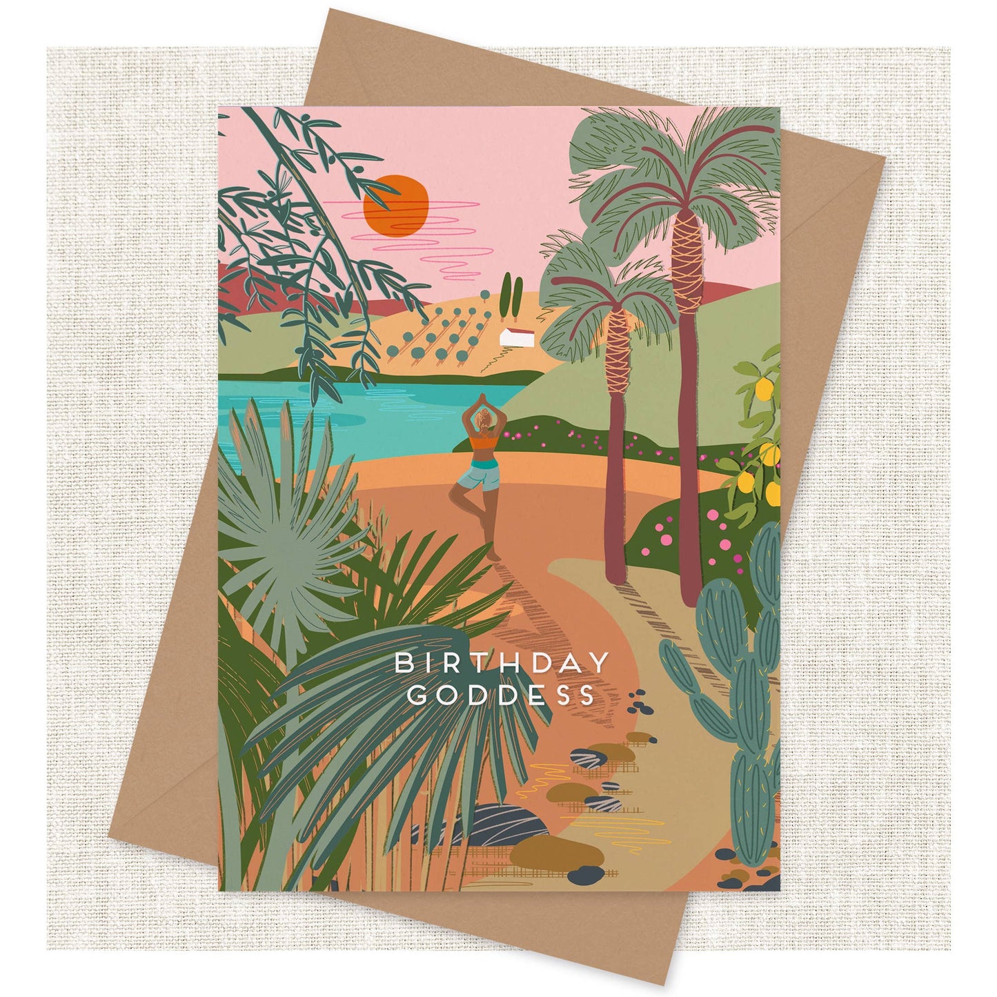 Birthday goddess card happy birthday card - yoga card