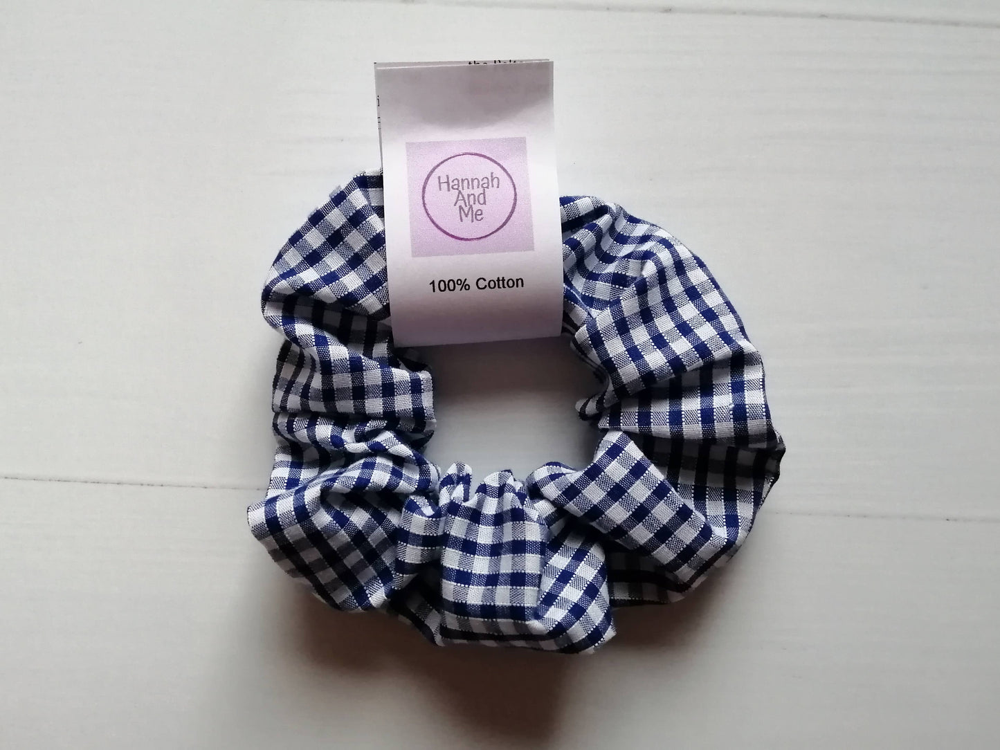Gingham scrunchie, school hair accessory, checked scrunchies: Yellow