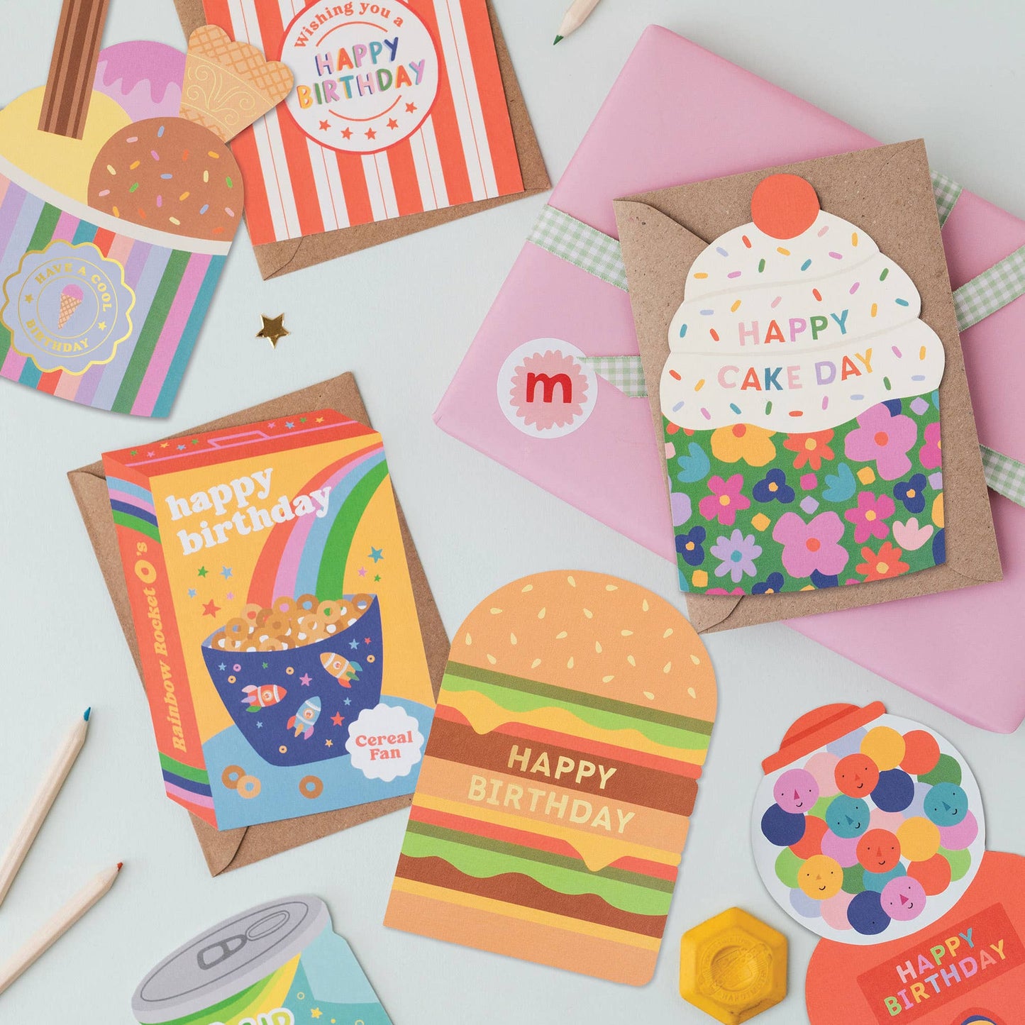 Popcorn Birthday Card | Food themed Birthday Card