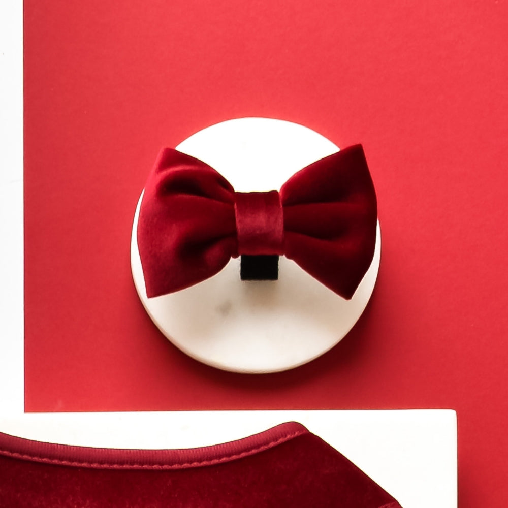 Cocopup Bow Tie Luxe Berry Red Velvet