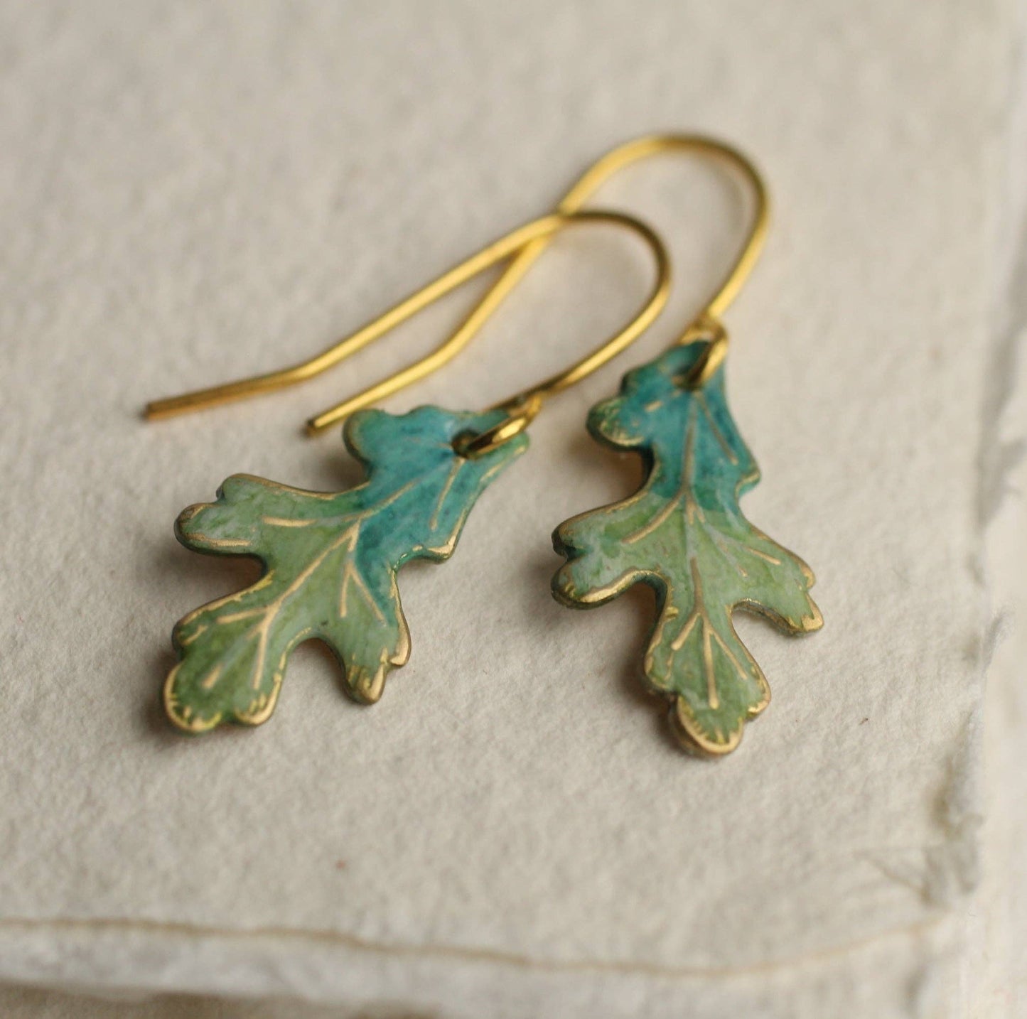 Tiny Oak Leaf Earring