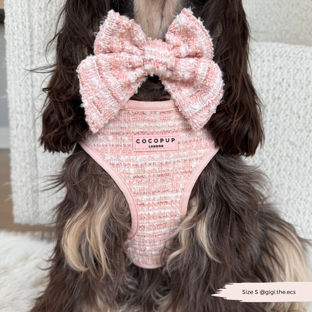 Cocopup Pink Textured Tweed Sailor Bow Tie