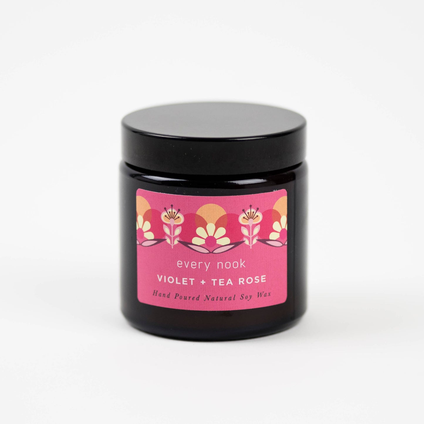 Every nook small scented soy candle: Violet + Tea Rose