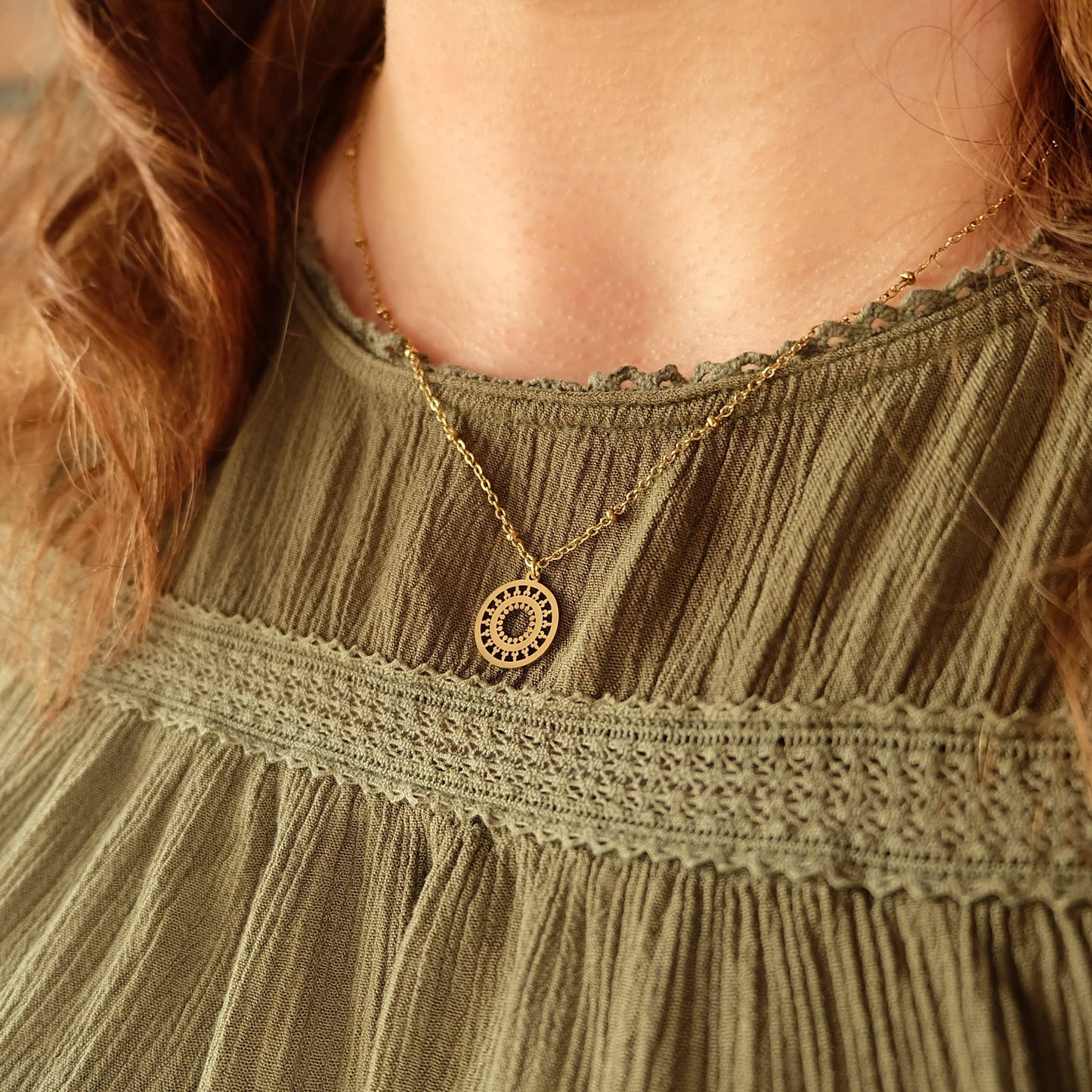 Gold Mandala Necklace - Augusta Jewellery