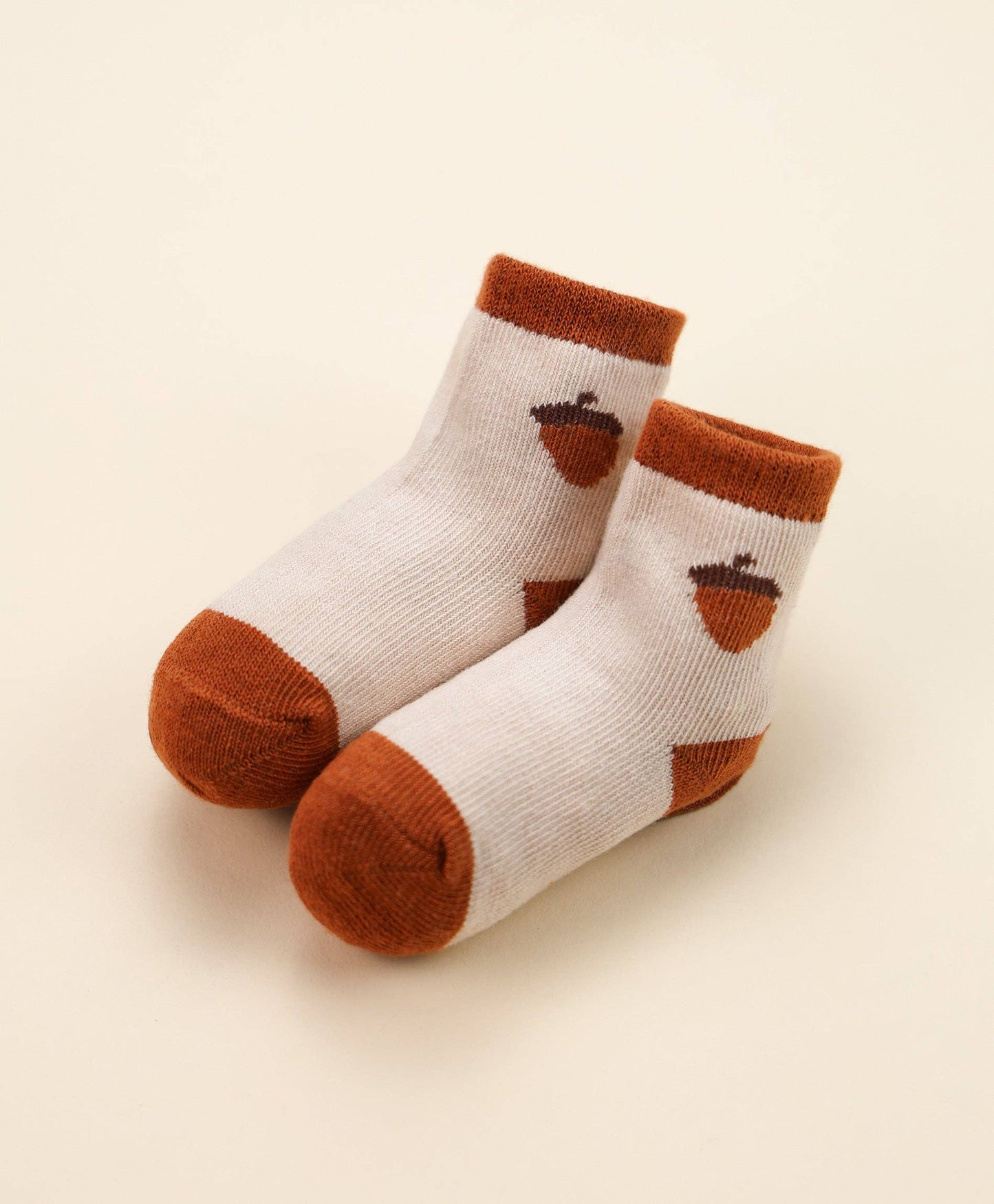 Organic Cotton Baby Socks - Acorn: 0-9months