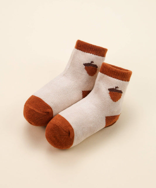 Organic Cotton Baby Socks - Acorn: 0-9months