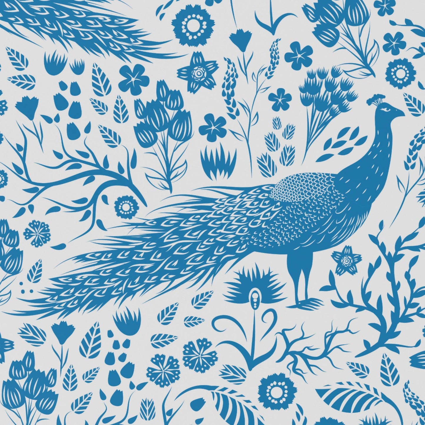 Blue Peacocks Wrapping Paper • ECO Friendly • UK Made